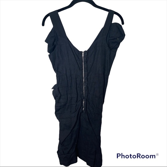 NWT ISABEL MARANT ETOILE Black Topaz Ruffle Mini Dress Size FR 36/US 4 - Picture 10 of 13